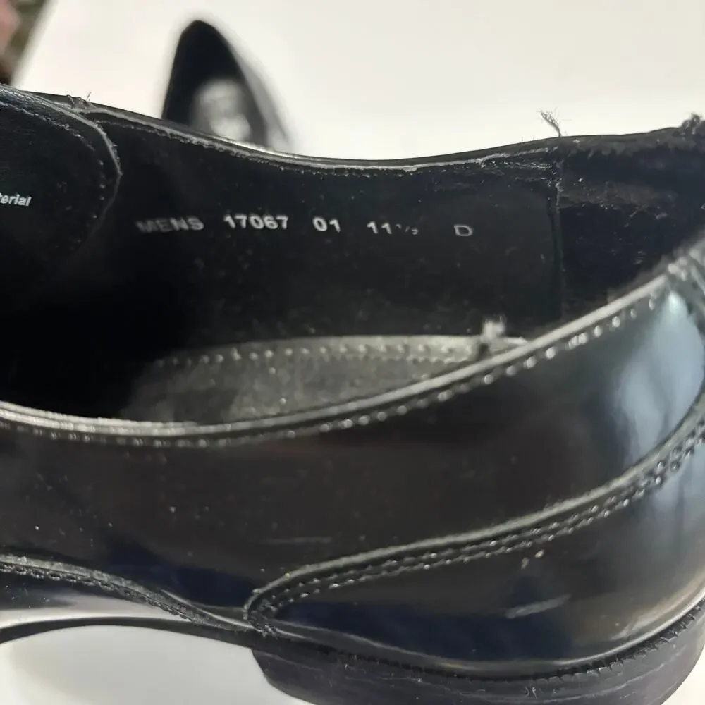 Florsheim Black Leather Cap Toe Oxford Dress Shoes Mens 11.5 D Slip On